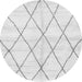 Round Solid Gray Modern Rug, abs2927gry