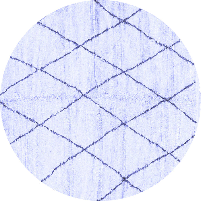 Round Machine Washable Solid Blue Modern Rug, wshabs2927blu