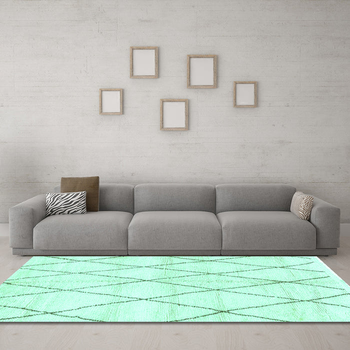 Machine Washable Solid Turquoise Modern Area Rugs in a Living Room,, wshabs2927turq