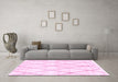 Machine Washable Solid Pink Modern Rug in a Living Room, wshabs2927pnk