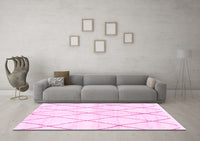 Machine Washable Solid Pink Modern Rug, wshabs2927pnk