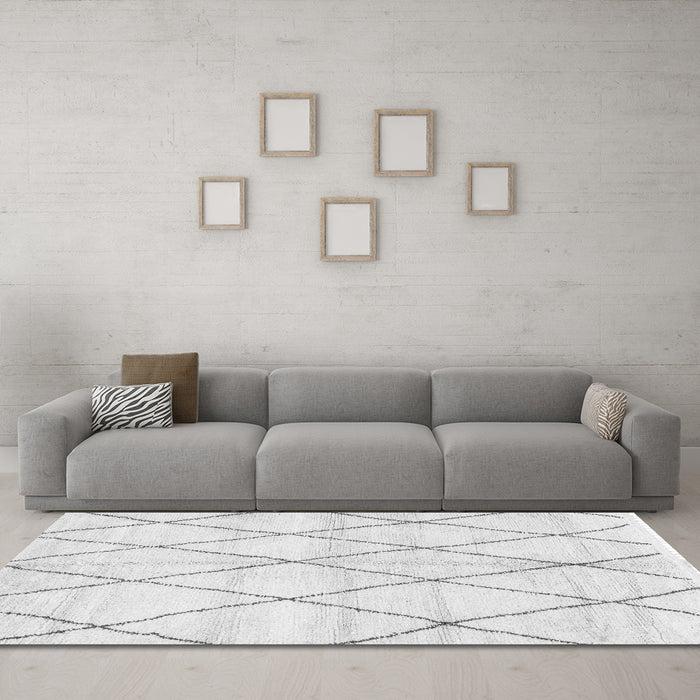 Machine Washable Solid Gray Modern Rug in a Living Room,, wshabs2927gry