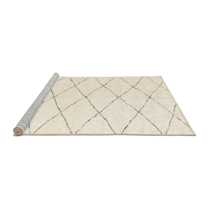 Sideview of Machine Washable Abstract Blanched Almond Beige Rug, wshabs2928