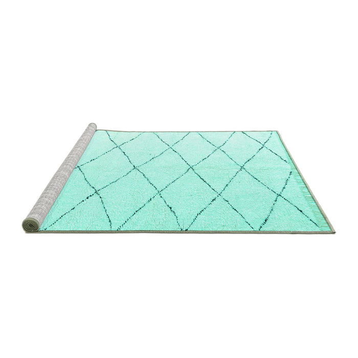 Sideview of Machine Washable Solid Turquoise Modern Area Rugs, wshabs2928turq