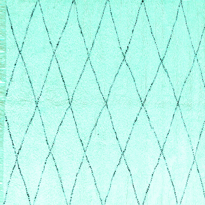 Square Solid Turquoise Modern Rug, abs2928turq