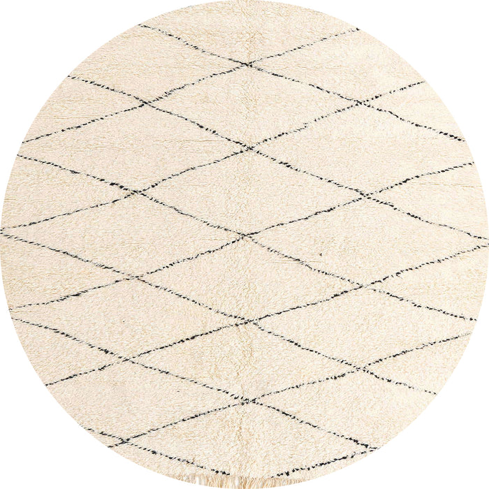 Round Machine Washable Abstract Blanched Almond Beige Rug, wshabs2928