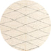 Round Machine Washable Abstract Blanched Almond Beige Rug, wshabs2928