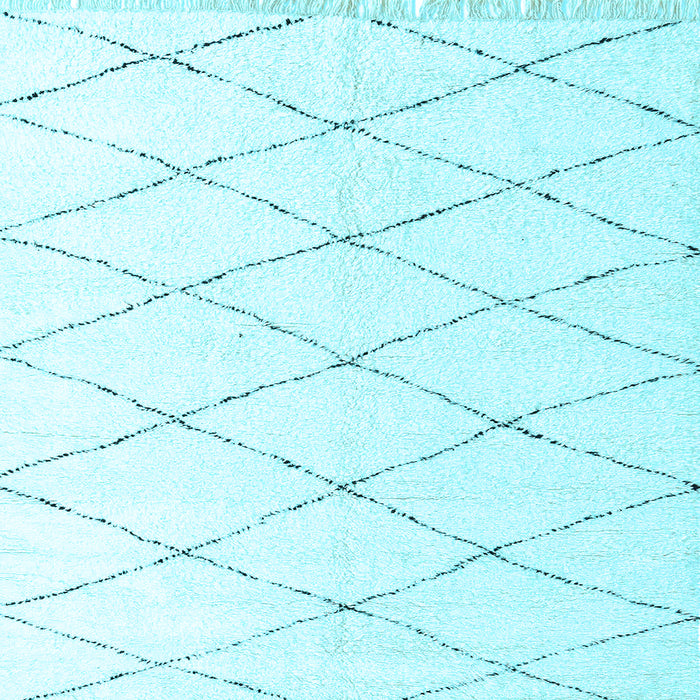 Square Machine Washable Solid Light Blue Modern Rug, wshabs2928lblu