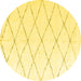 Round Solid Yellow Modern Rug, abs2928yw