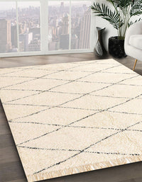 Abstract Blanched Almond Beige Solid Rug, abs2928