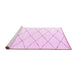 Sideview of Machine Washable Solid Pink Modern Rug, wshabs2928pnk