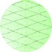 Round Solid Green Modern Rug, abs2928grn