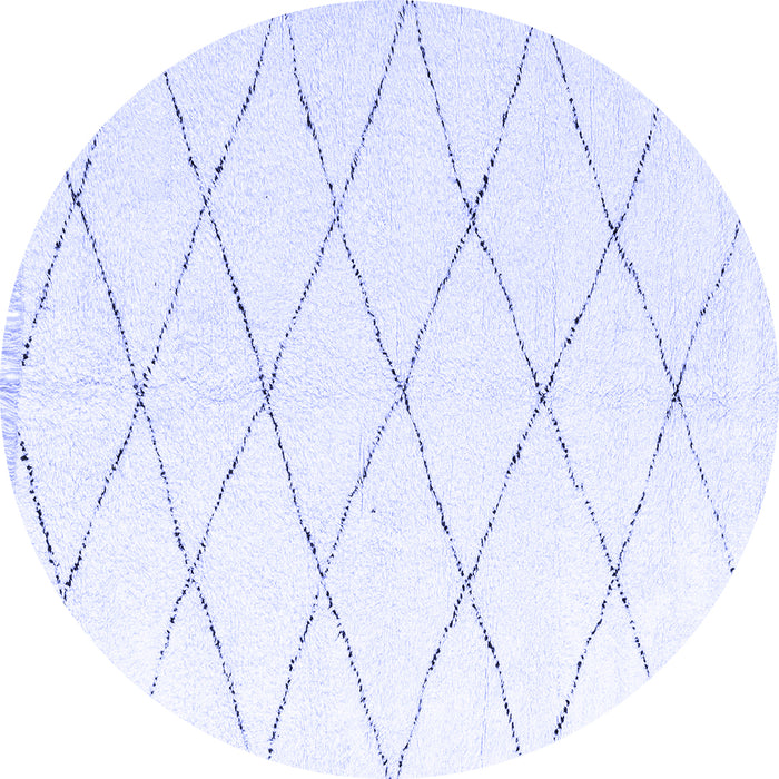 Round Machine Washable Solid Blue Modern Rug, wshabs2928blu