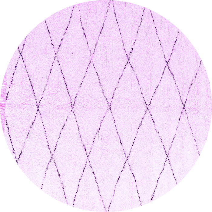 Round Solid Purple Modern Rug, abs2928pur