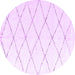 Round Solid Purple Modern Rug, abs2928pur