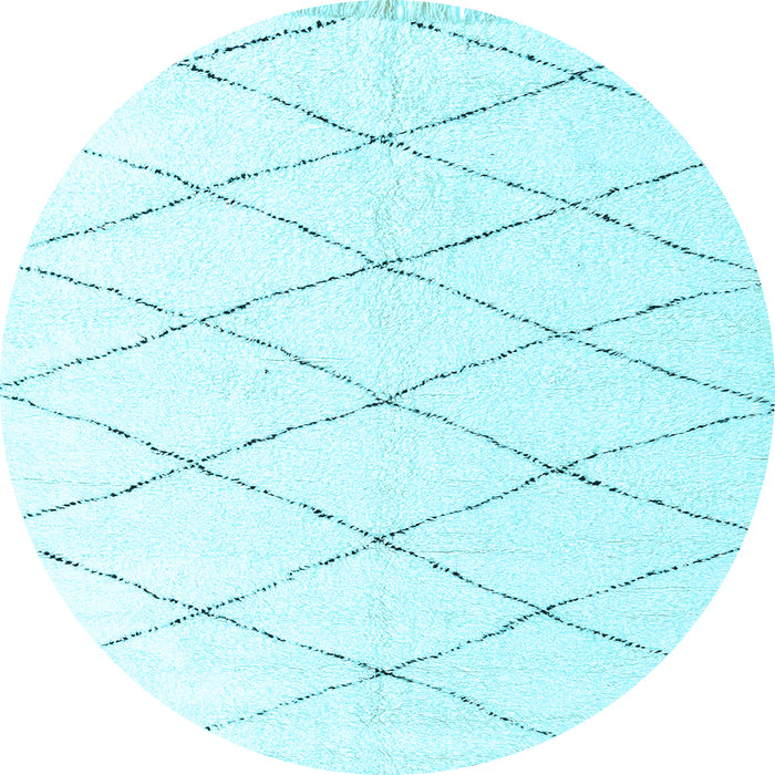 Round Machine Washable Solid Light Blue Modern Rug, wshabs2928lblu