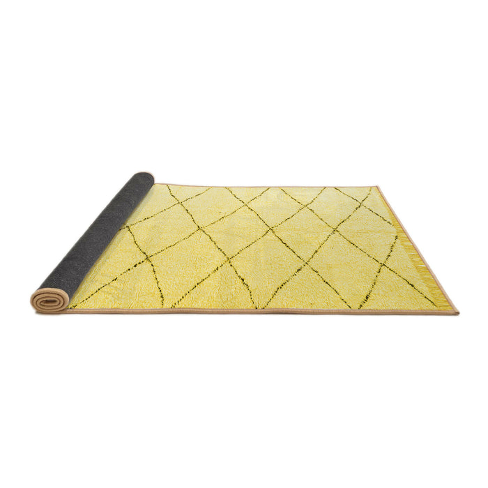 Sideview of Solid Yellow Modern Rug, abs2928yw