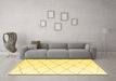 Machine Washable Solid Yellow Modern Rug in a Living Room, wshabs2928yw