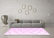 Machine Washable Solid Pink Modern Rug in a Living Room, wshabs2928pnk