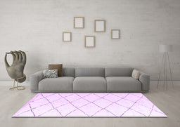 Machine Washable Solid Purple Modern Area Rugs in a Living Room, wshabs2928pur