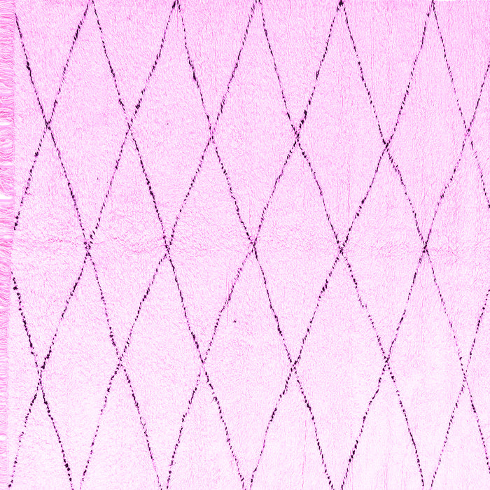 Square Machine Washable Solid Pink Modern Rug, wshabs2928pnk