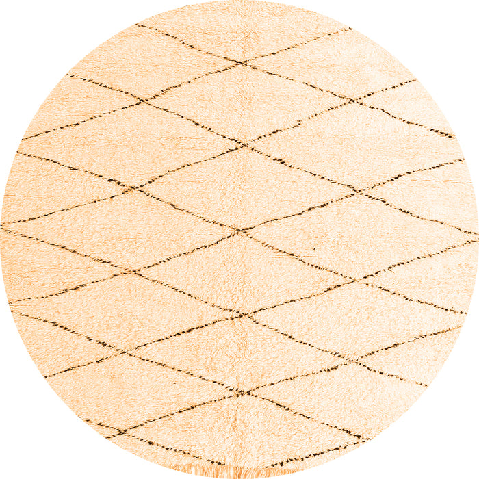 Round Solid Orange Modern Rug, abs2928org