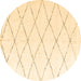 Round Solid Brown Modern Rug, abs2928brn