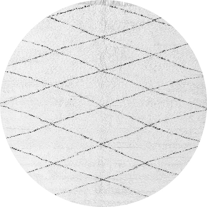 Round Machine Washable Solid Gray Modern Rug, wshabs2928gry