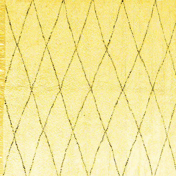 Square Solid Yellow Modern Rug, abs2928yw