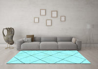 Machine Washable Solid Light Blue Modern Rug, wshabs2929lblu