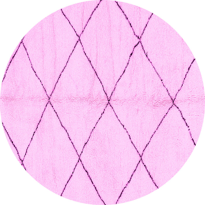 Round Solid Pink Modern Rug, abs2929pnk