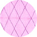 Round Solid Pink Modern Rug, abs2929pnk