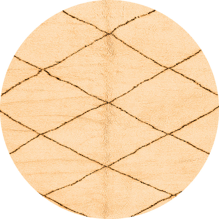 Round Machine Washable Solid Orange Modern Area Rugs, wshabs2929org
