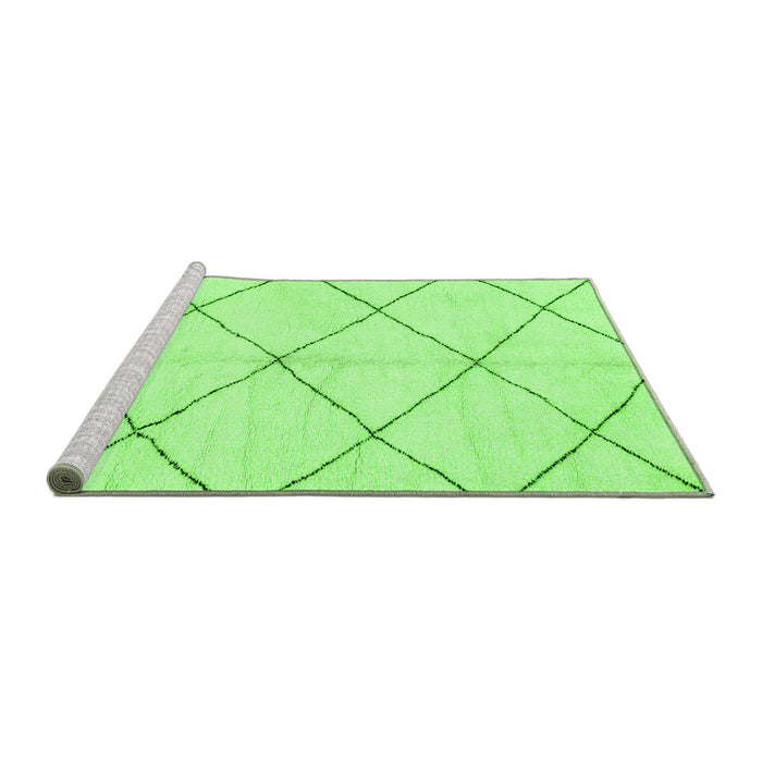 Sideview of Machine Washable Solid Green Modern Area Rugs, wshabs2929grn