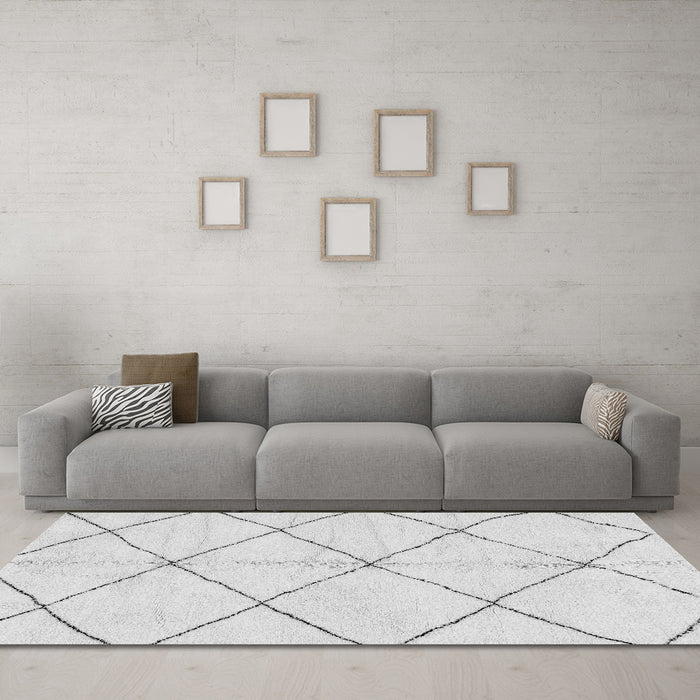 Machine Washable Solid Gray Modern Rug in a Living Room,, wshabs2929gry