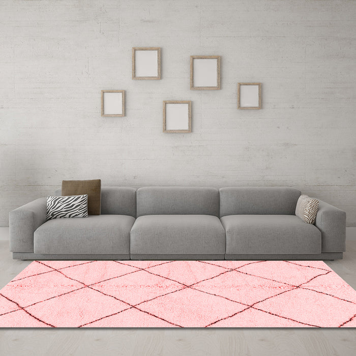 Modern Red Washable Rugs