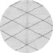 Round Solid Gray Modern Rug, abs2929gry