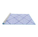 Sideview of Machine Washable Solid Blue Modern Rug, wshabs2929blu