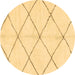 Round Solid Brown Modern Rug, abs2929brn