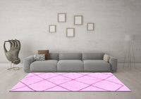 Machine Washable Solid Pink Modern Rug, wshabs2929pnk