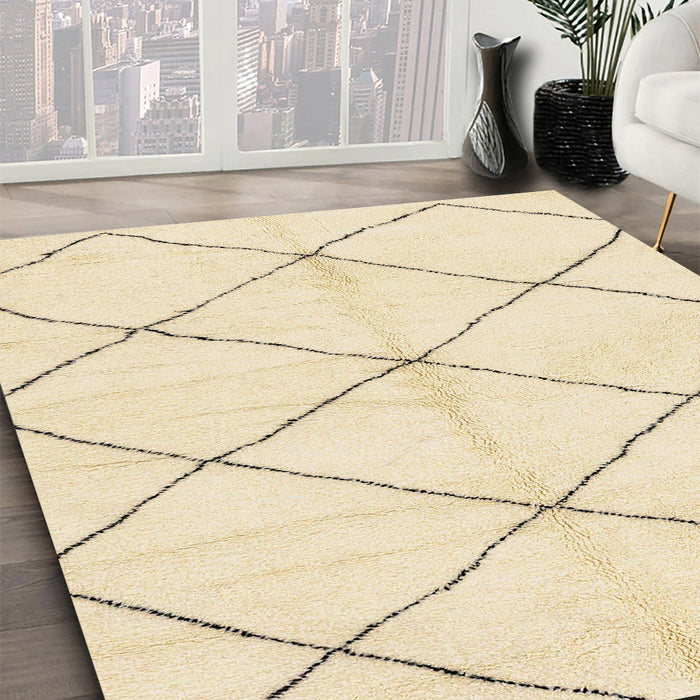 Machine Washable Abstract Gold Rug in a Family Room, wshabs2929