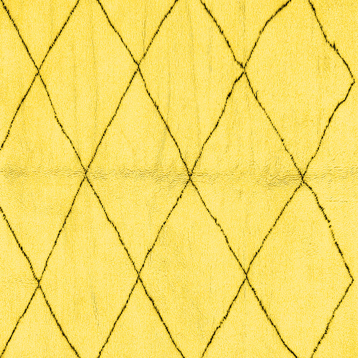 Square Machine Washable Solid Yellow Modern Rug, wshabs2929yw