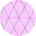 Round Solid Purple Modern Rug, abs2929pur