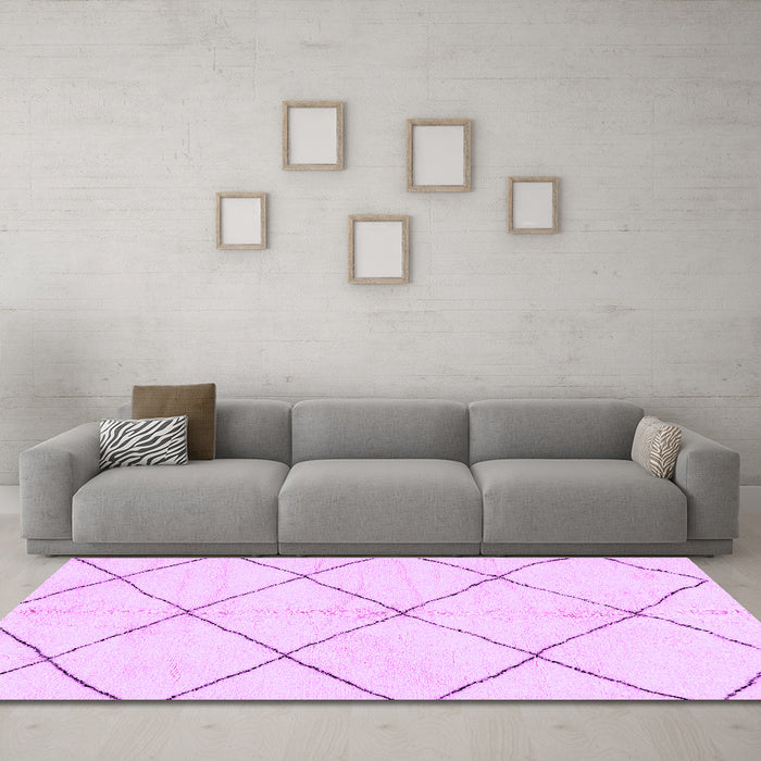 Machine Washable Solid Purple Modern Area Rugs in a Living Room, wshabs2929pur