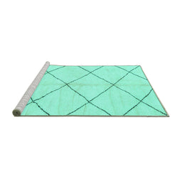 Sideview of Machine Washable Solid Turquoise Modern Area Rugs, wshabs2929turq