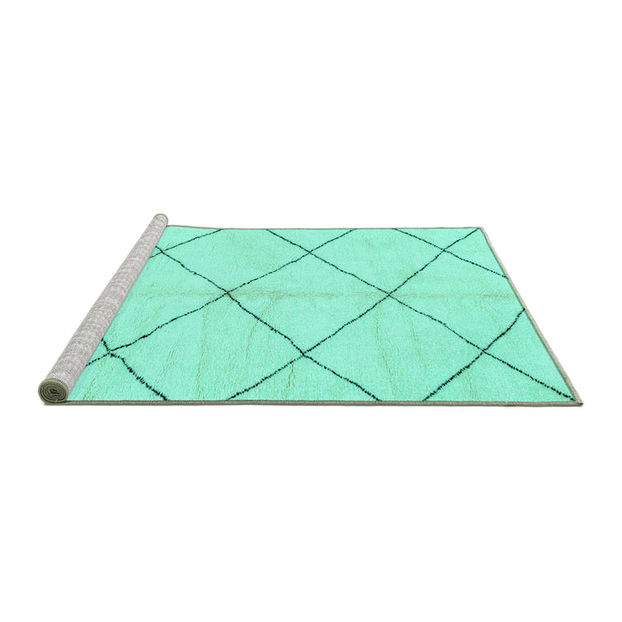 Sideview of Machine Washable Solid Turquoise Modern Area Rugs, wshabs2929turq