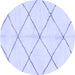 Round Solid Blue Modern Rug, abs2929blu