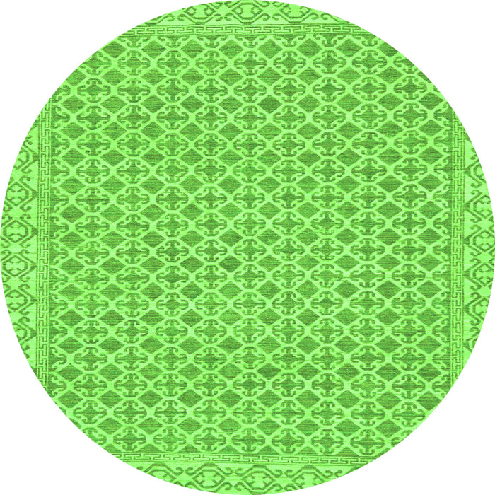 Round Oriental Green Modern Rug, abs292grn