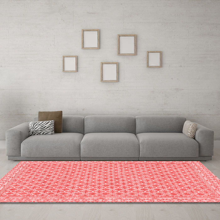 Modern Red Washable Rugs
