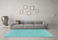 Machine Washable Oriental Light Blue Modern Rug, wshabs292lblu